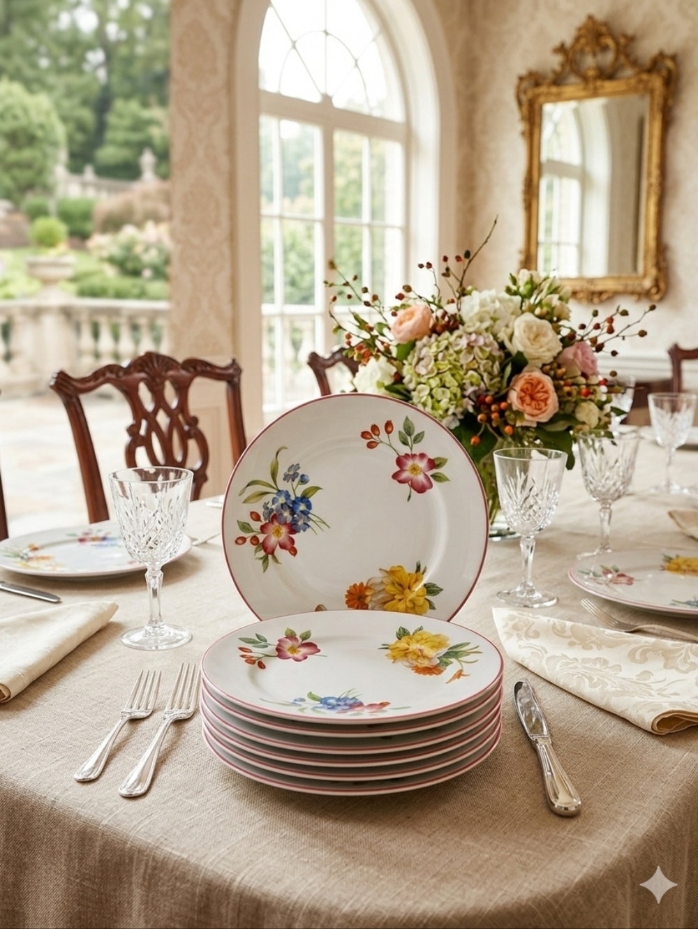 Royal Worcester  8.5" Salad Plates Set‎ of 8 plus 12 Cake Plates - Pink Trim